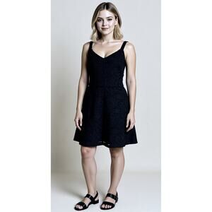 NWT Hollister Black Lace Crochet Mini Skater Dress Sz M Cute Goth Summer Boho